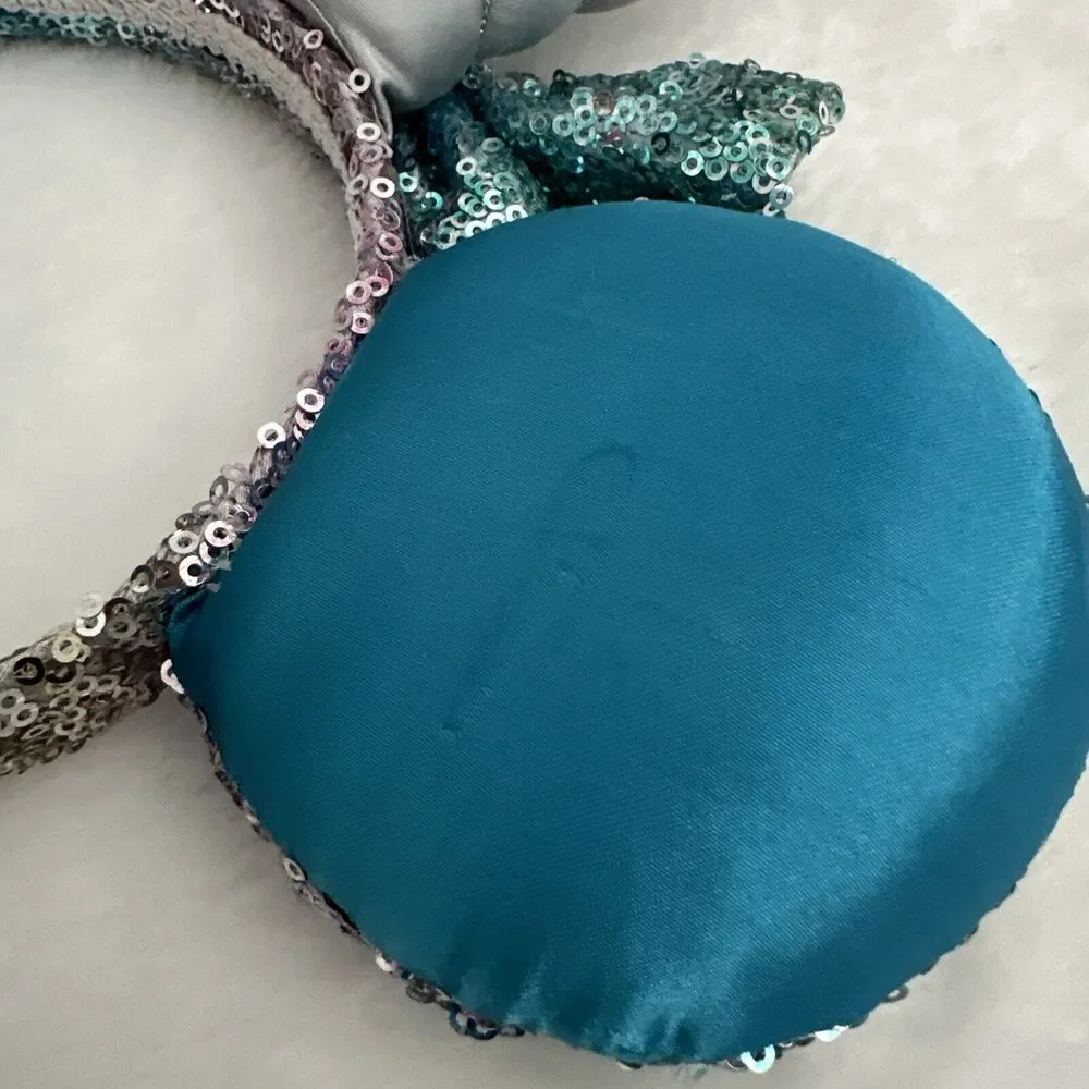 Official Disney Minnie Mouse Ears Sequins Pastel Rainbow Unicorn Bow‎ Headband